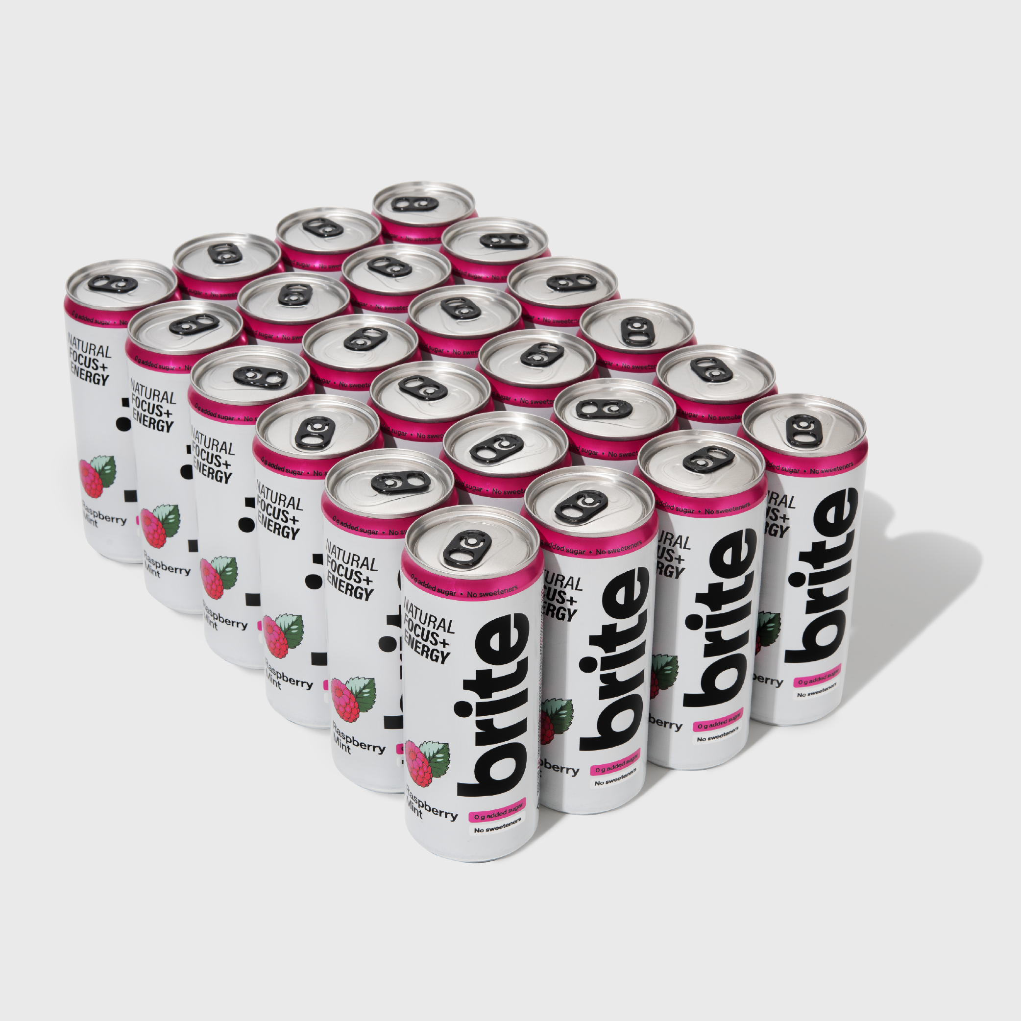 Brite Natural Focus + Energy | Raspberry Mint | 24 cans x 330ml